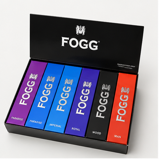 FOGG Pocket Perfume Set for Men – 6 × 25ml Premium Fragrance Collection | 24Hr Long-Lasting Freshness